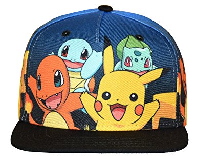 Bioworld Pokemon Group Gradient Youth Snapback Cap Hat