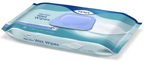 Tena Wet Wipes with Plastic Lid, XL Size: 30 x 20 cm, 48 Wipes (Pack of 1)