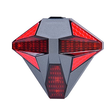 Super Bright Bicycle Tail Light USB Rechargeable Bike Rear Light Cycling LED Turn Signal Warning Light with Wireless Remote Fits All Bikes
