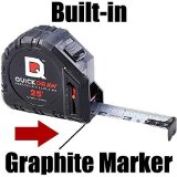 QuickDraw 25 Precision Measuring Tape-Contractor Grade Features Self-Marking Technology Tru-View Indicator Nylon Coated Blade