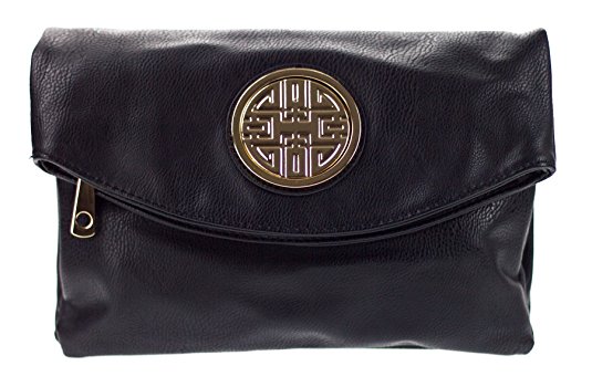 Canal Collection Multi Purpose Soft Foldable PVC Cross Body Clutch with Emblem