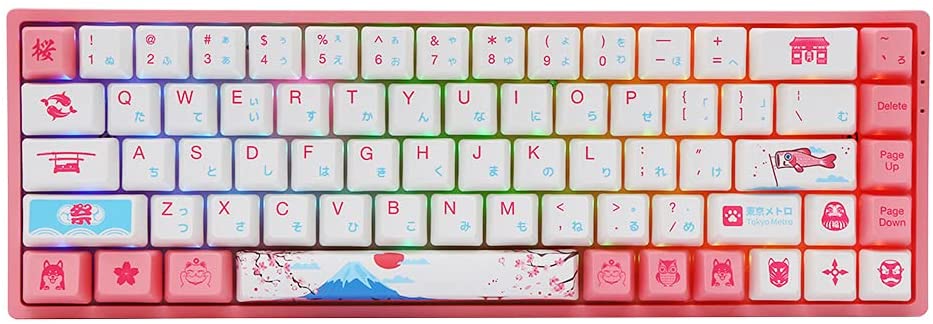 EPOMAKER AKKO 3068 R2 World Tour Tokyo 68 Keys RGB 65% Bluetooth 5.0 Wired/Wireless Mechanical Keyboard with PBT Japanese Keycaps, NKRO for Gamers/Mac/Win (Gateron Orange Switch, 68 Keys)