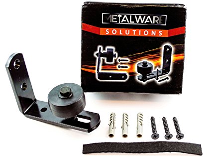 Adjustable Wall Mount Stay Roller Guide for Sliding Barn Doors by Metalware Solutions - Complete Kit Includes Instructions, Anchors, Screws and Quiet Glide Cushion