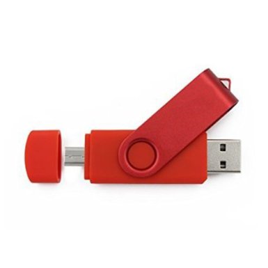 Dual Purpose16GB USB Drive,KINGWorld USB Flash Drive Disk for Cell Phones,Tablets and Personal computers (Red-B)