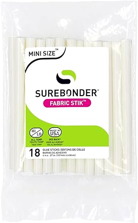 Surebonder FS-18 Fabric Glue Stick, 5/16" D by 4" L, Creamy White (1 Pack)