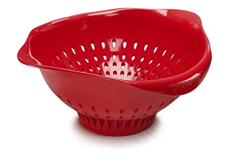 Preserve Large Colander Made from Recycled Plastic, 3.5 Quart Capacity, Red