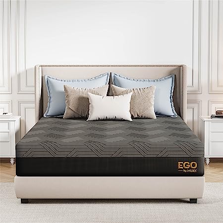 EGOHOME 10 Inch Full Mattress, Copper Gel Memory Foam Mattress in a Box, Therapeutic Mattress for Back Pain Relief, Medium Single Mattress Made in USA, CertiPUR-US Certified, 54”x75”x10”, Black