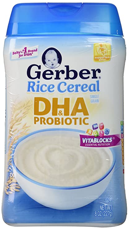 Gerber Baby Cereal DHA and Probiotic Rice, 8 Ounce