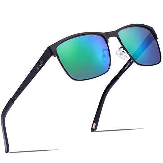 Carfia Polarised Mens Sunglasses Square Frame UV400 Protection for Driving