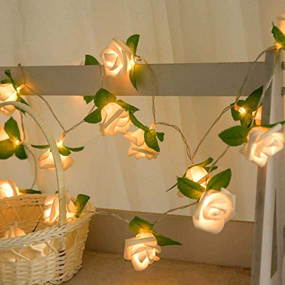 Clearance!!! Hongxin Rose LED Window Curtain Lights String Lamp Party Decor with 20 LED Beads for Christmas String Lights for Valentine Wedding Party Garland Decoration (Yellow)