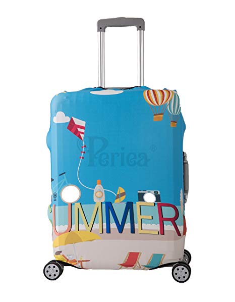Periea Elasticated Suitcase Luggage Cover - 31 Different Designs - Small, Medium or Large (Medium, Summer)