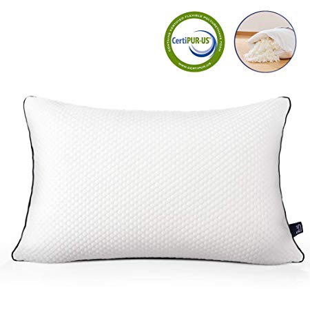 BedStory Cool Shredded Memory Foam Pillow Adjustable Loft, Cool and Warm Side Bed Pillows Queen Breathable Washable Cover for Side Back Stomach Sleeper Neck Pain Relief Foam Pillow