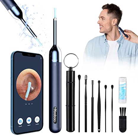 Ear Wax Removal Tool, Yoobao Ear Cleaner Camera, 1080P HD Wireless Ear Otoscope with 6 LED Lights and 15 Pcs Ear Spoon, Ear Wax Removal kit with 7 Ear Pick, for iPhone, iPad & Android Phones