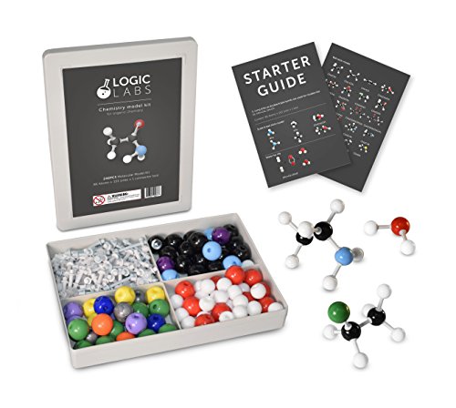 LogicLabs Organic Chemistry Model Kit (239 Pieces) - with Starter Guide Atoms and Bonds. Molecular Model Student or Teacher Pack.