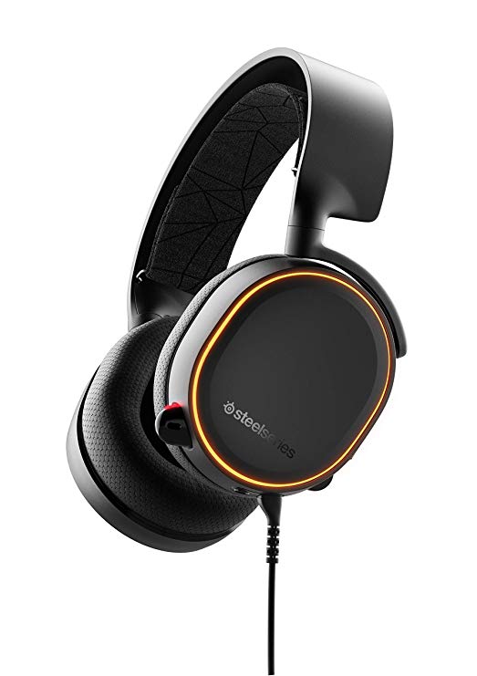 SteelSeries Arctis 5 (2019 Edition) RGB Illuminated Gaming Headset with DTS Headphone:X v2.0 Surround for PC and Playstation 4, Black