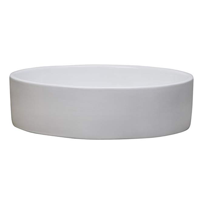 DECOLAV 1459-CWH Jaelyn Classically Redefined Oval Vitreous China Above-Counter Lavatory Sink, White