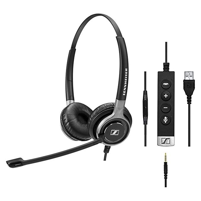 Sennheiser SC 665 USB (507257) - Double-Sided Business Headset | UC Optimized and Skype for Business Certified | For Mobile Phone, Tablet, Softphone, and PC (Black)