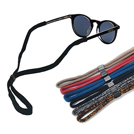 Alamic Adjustable Eyewear Retainer Sunglass Strap 6 Assorted Colors Fit Rope Eyewear Retainer Sport Sunglass Retainer Holder Strap Set of 6