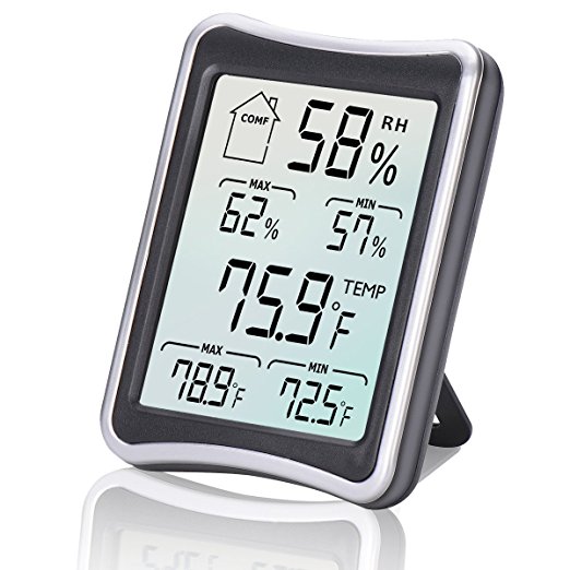 Humidity Meter, [2018 Newest Version]Diyife Multifunctional Temperature Humidity Monitor LCD Indoor Digital Room Thermometer with Min/Max Records, °C/°F Switch, Accurate Readings for Home Office,etc.