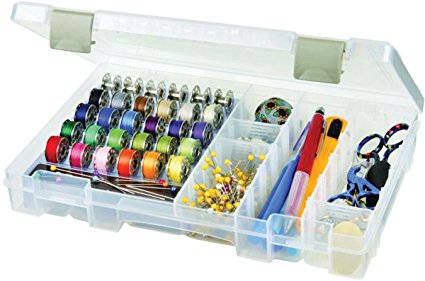 ArtBin Sew-Lutions Bobbin/Supply Box - Clear Sewing Storage Container, 6911AB