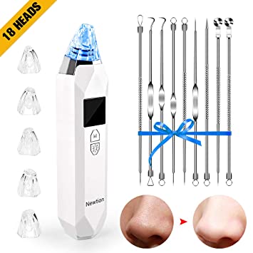 Blackhead Remover Vacuum Pore Cleaner Extractor with 9 Probes,Electric USB Rechargeable,5 Adjustable Suction LED Display,3 Skin Repair Lamps for Skin Treatment