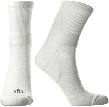 Doctor's Choice Plantar Fasciitis Compression Crew Socks, Mens & Womens Pain Relief for Achilles Tendonitis & Arch Support 10-20 mmHg Compression (White, Medium)