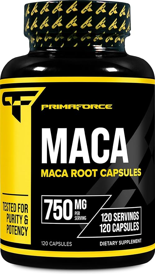 Primaforce Organic Maca Root Capsules (750 MG) (120 CAPS) - Non-GMO, Gluten Free