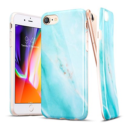 iPhone 8 Case,iPhone 7 Case,ESR Soft TPU Marble Pattern Shell Cover [Support Wireless Charging][Slim Fit] for Apple 4.7" iPhone 8(2017)/iPhone 7(2016)(Light Blue Sierra)