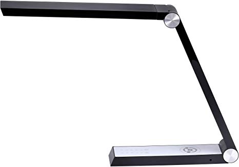 Bostitch Dimmable Black Desk Lamp with Wireless Charging, USB Ports, Adjustable Brightness, Triangle Shape