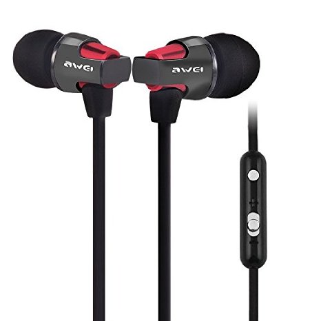 Earbuds, Premium In Ear Noise Isolating Earphones with Mic Stereo & Volume Control Headphones for iPhone iPod iPad Android Smartphone MP3 Players (Red)