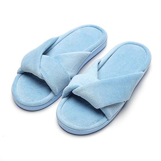 Harrms Home Slipper Cozy Memory Foam Spa Open Toes