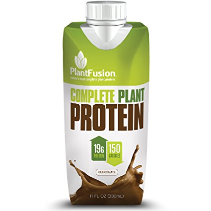 PlantFusion Complete Ready-to-Drink Protein Shake, Chocolate, No Soy or Rice, 18g Protein, 11oz Carton, 12 Count