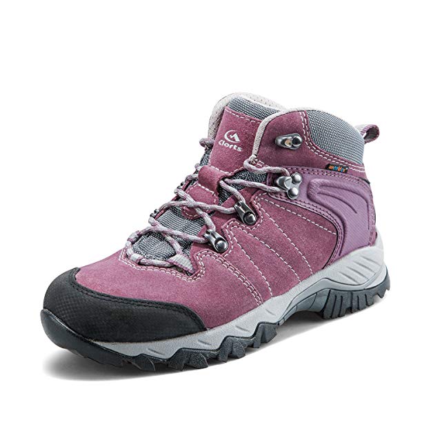 Clorts Women's Mid Hiking Boot Hiker Leather Waterproof Lightweight Outdoor Backpacking Trekking Shoe