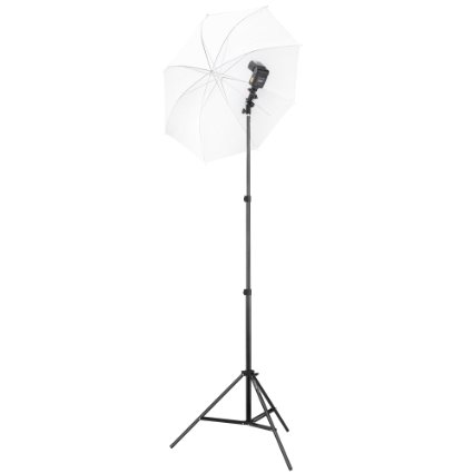 Square Perfect 2808 Professional Quality Speedlite Swivel Flash Mount with Umbrella Bracket Light Stand