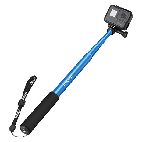 Luxebell Selfie Stick Adjustable Telescoping Monopod Pole 40.5" for GoPro Hero 5 4 3  3 2 Session Black Silver Sjcam Sj4000 Sj5000 Camera - Blue