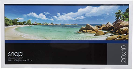 Snap 10x20 Wall Mount Size Picture Poster Frame, 10" x 20", White