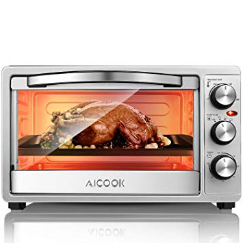 Toaster Oven 6 Slice Oven Toaster SpeedBaking, for Toast/Bake/Broil Function with 4 Heating Elements Intuitive Easy-Reach Toaster Oven Broiler Stainless Steel Toaster Oven