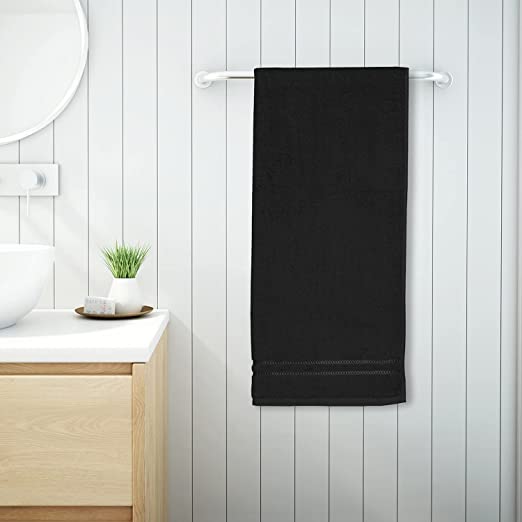 Welspun 100% Cotton Quik Dry Bath Towel (Solid, 70CMX150CM) - Black, Standard (1054503), 380 GSM