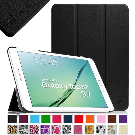 Fintie Samsung Galaxy Tab S2 97 Smart Shell Case - Ultra Slim Lightweight Stand Cover with Auto SleepWake Feature for Samsung Galaxy Tab S2 Tablet 97 Wi-Fi SM-T810  LTE SM-T815 Black