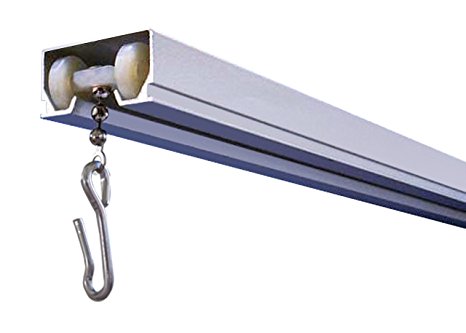 Trax, 5 Foot Shower Rod, Mounts to the Ceiling, Includes 12 Hooks, Brushed Aluminum Tracking