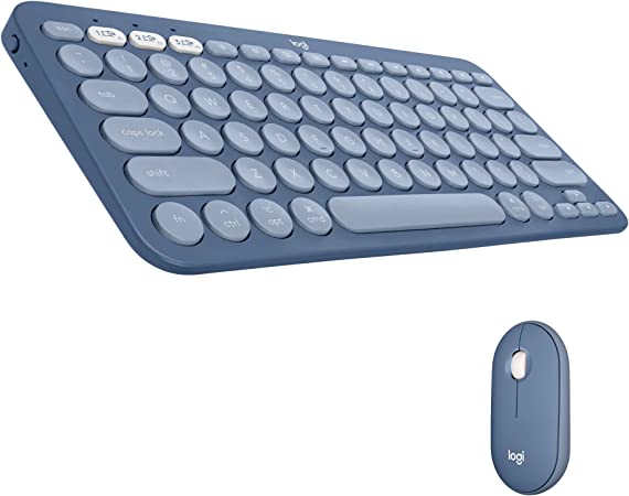 Logitech K380 for Mac   M350 Wireless Keyboard and Mouse Combo - Slim Portable Design, Quiet clicks, Long Battery Life, Bluetooth, Multi Device with Easy-Switch - macOS, iPadOS, iOS - Blueberry