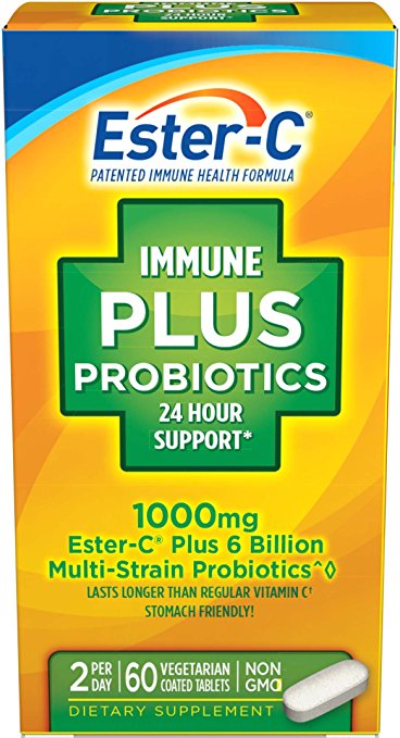 Ester-C Immune Plus Probiotics, 60 Coated Tablets