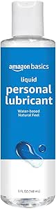 Amazon Basics Liquid Water Based Lube, 5 Fluid Ounce, Natural Feeling Personal Lubricant, Easy to Clean, Toy Friendly, Condom Compatible, 1 Pack