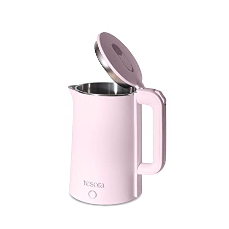 Tesora - Inspired by you Large Premium Electric Kettle 1.8L |Stainless Steel Inner Body | Auto Power Cut | Boil Dry Protection & Cool Touch Double Wall | Portable | 1500 Watts, 1 Year Warranty (Pink)