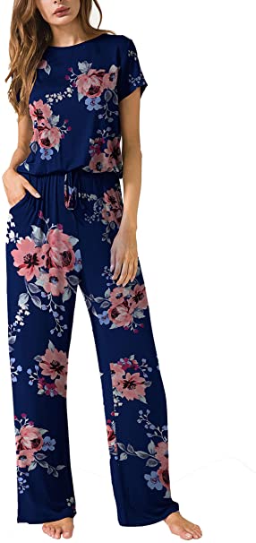 LAINAB Women's Loose Wide Legs Summer Casual Jumpsuits