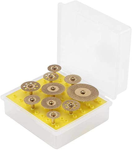 10 Pcs Diamond Cutting Saw Discs, 3 mm Dia. Cut-off Wheel Blades Set for Rotary Tool