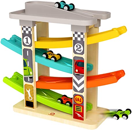 Top Bright Toddler Toy Race Track 1 2 3 Year Old Boys Girls, Car Ramp Racer Toy Gifts for One Year Old with 4 Mini Cars