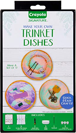 Crayola DIY Trinket Tray, Versatile Catchall Dish, Unique Gifts for Mom, 8 Pieces