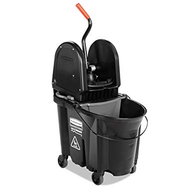 Rubbermaid Commercial 1863898 Executive Series WaveBrake Down-Press Mop Bucket, Black