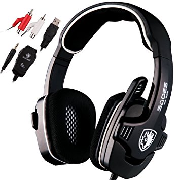 Sades SA922 Surround Sound Gaming Headset Stereo Headphones with Microphone for XBOX 360 / PS3 / PS4 / PC / Computer (Black)